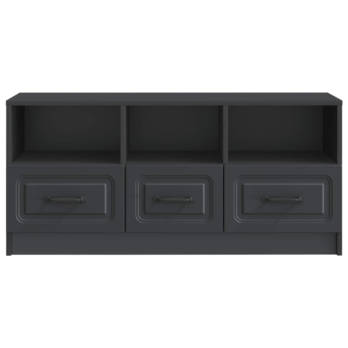 TV-kast met lade Zwart 102 x 34,5 x 47 cm Bewerkt hout