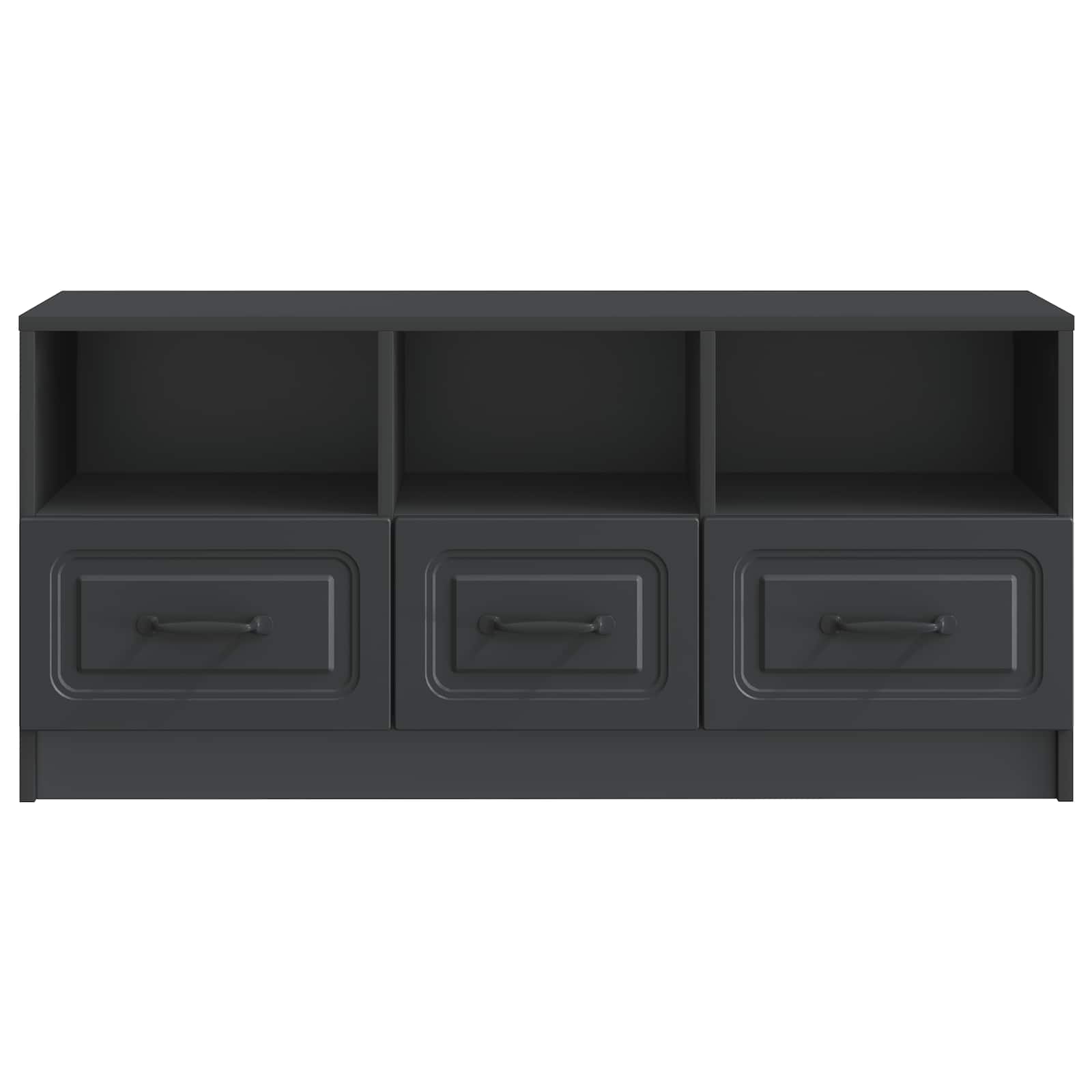 TV-kast met lade Zwart 102 x 34,5 x 47 cm Bewerkt hout