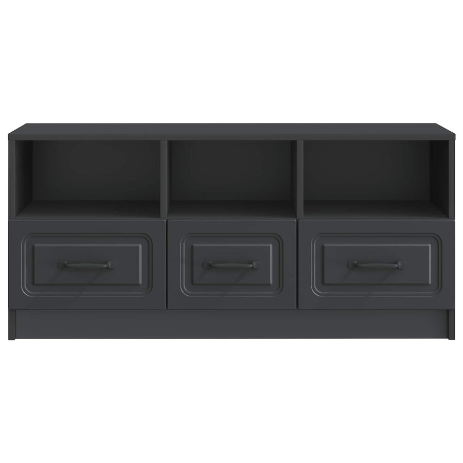 TV-kast met lade Zwart 102 x 34,5 x 47 cm Bewerkt hout