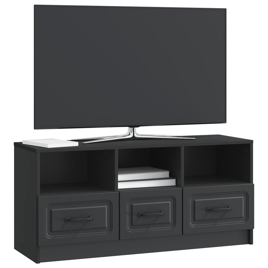 TV-kast met lade Zwart 102 x 34,5 x 47 cm Bewerkt hout