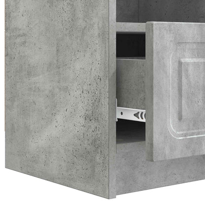 TV-kast met lade Betongrijs 102 x 34,5 x 47 cm Bewerkt hout
