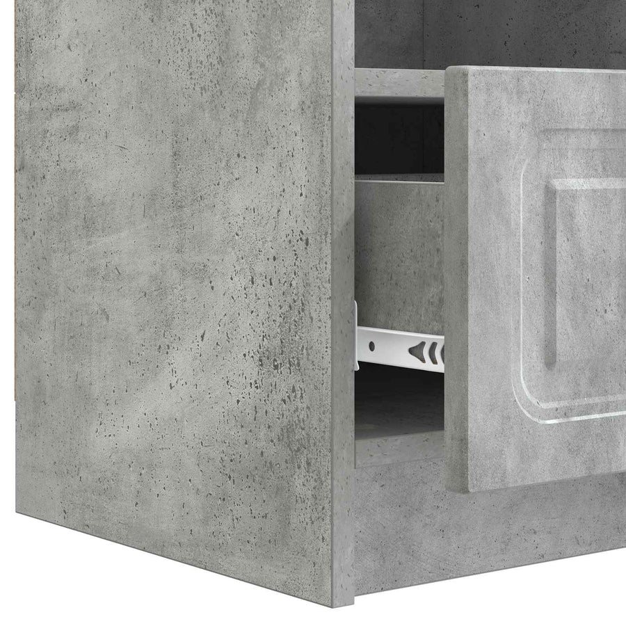 TV-kast met lade Betongrijs 102 x 34,5 x 47 cm Bewerkt hout
