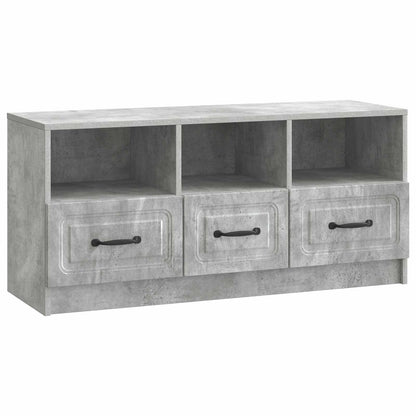 TV-kast met lade Betongrijs 102 x 34,5 x 47 cm Bewerkt hout