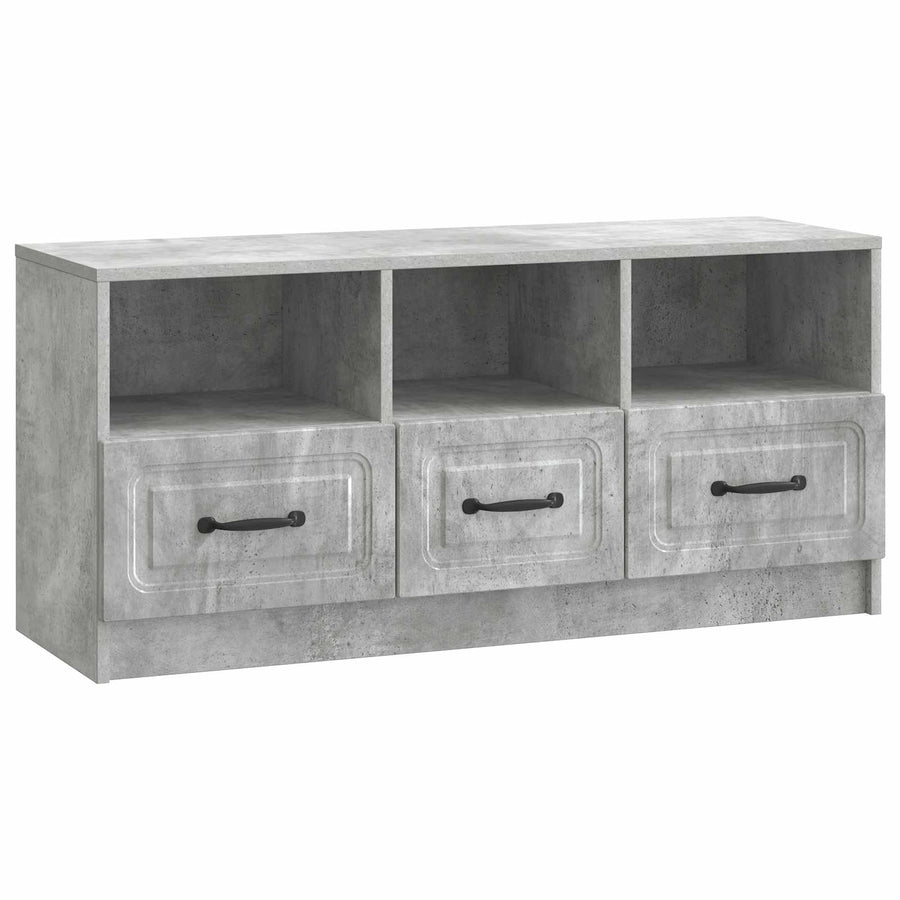 TV-kast met lade Betongrijs 102 x 34,5 x 47 cm Bewerkt hout