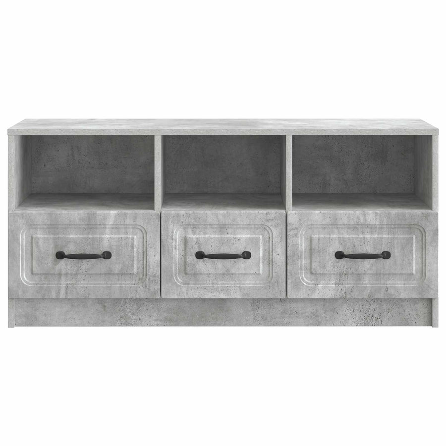 TV-kast met lade Betongrijs 102 x 34,5 x 47 cm Bewerkt hout