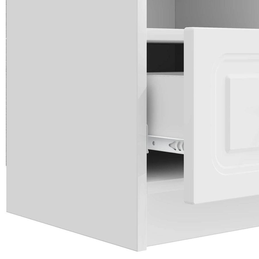 TV-kast met lade Hoogglans Wit 102 x 34,5 x 47 cm Bewerkt hout