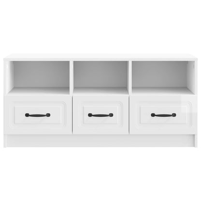 TV-kast met lade Hoogglans Wit 102 x 34,5 x 47 cm Bewerkt hout