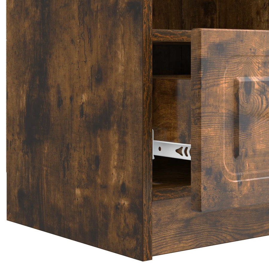 TV-kast met lade Gerookt eiken 102 x 34,5 x 47 cm Bewerkt hout