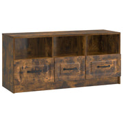 Tv-kast 102x34,5x47 cm gerookt eiken bewerkt hout