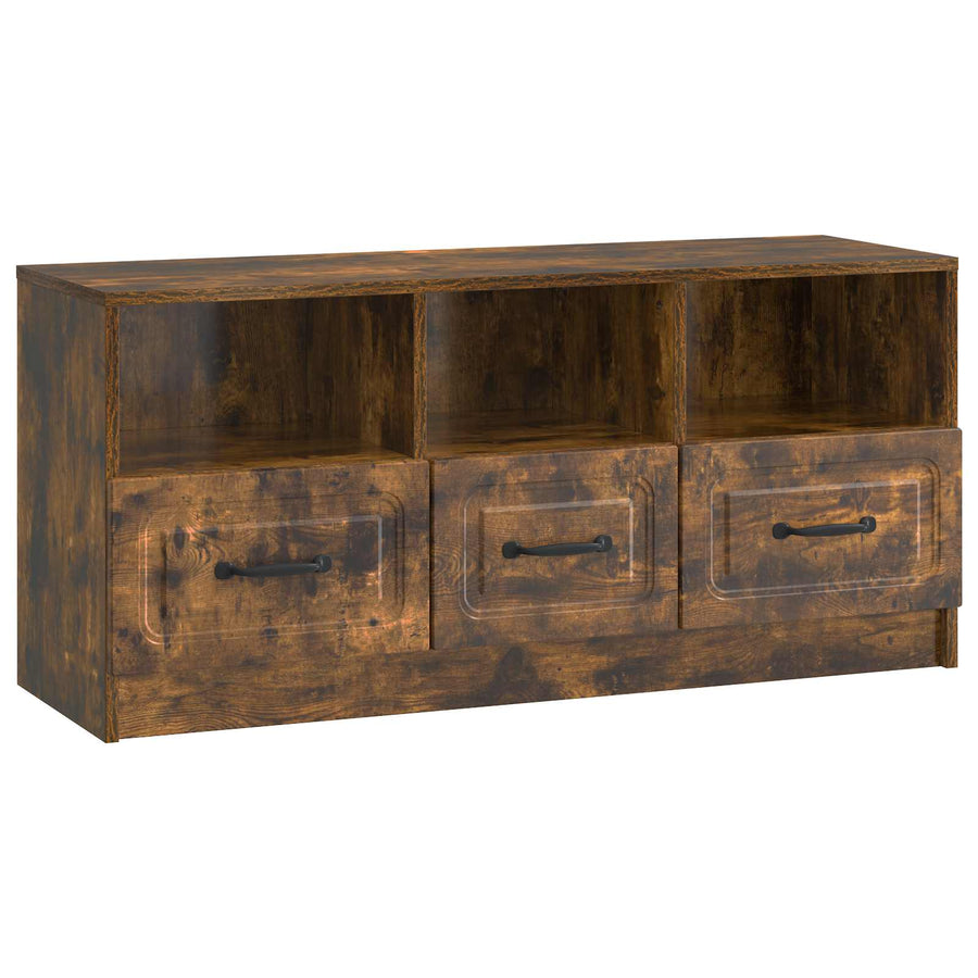 TV-kast met lade Gerookt eiken 102 x 34,5 x 47 cm Bewerkt hout