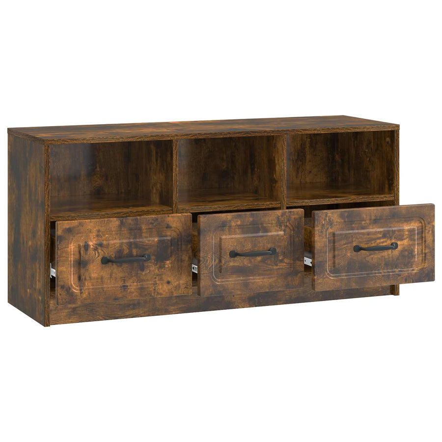 TV-kast met lade Gerookt eiken 102 x 34,5 x 47 cm Bewerkt hout