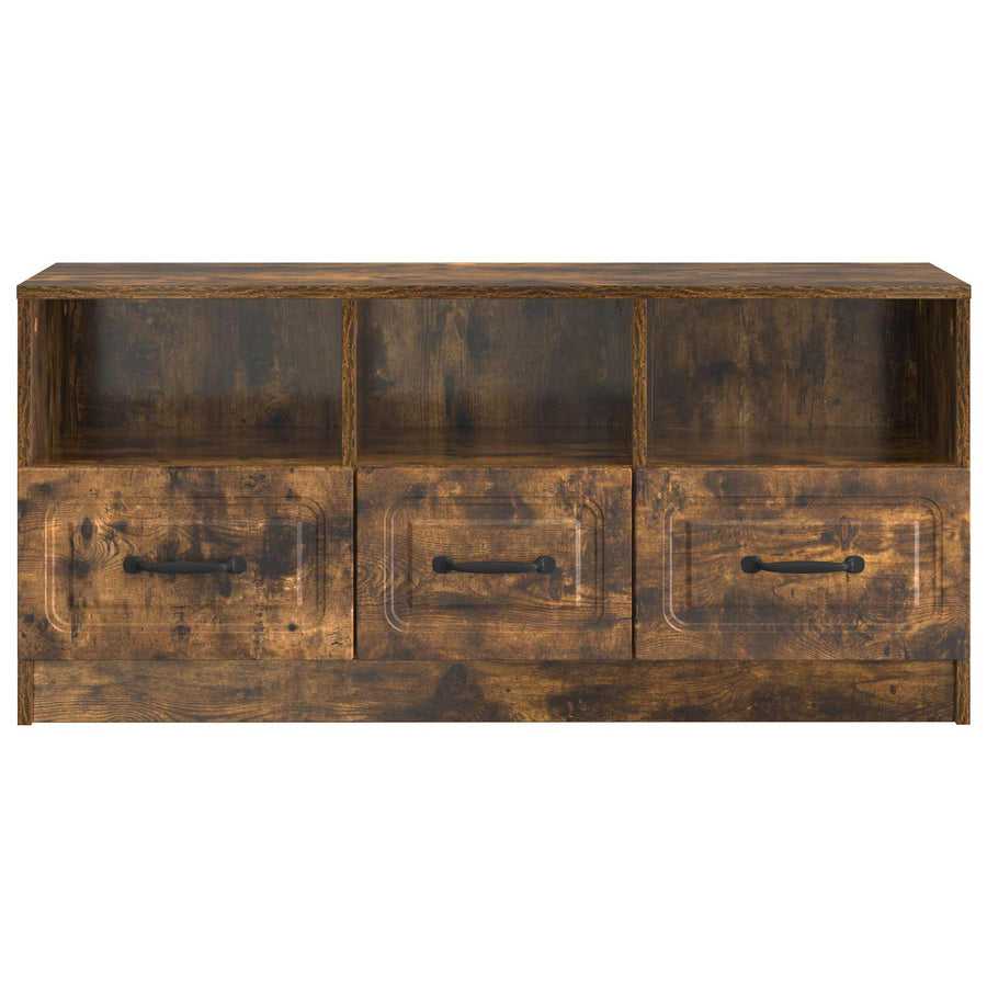 TV-kast met lade Gerookt eiken 102 x 34,5 x 47 cm Bewerkt hout