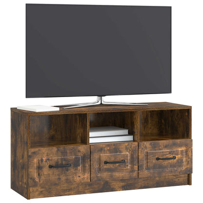 TV-kast met lade Gerookt eiken 102 x 34,5 x 47 cm Bewerkt hout
