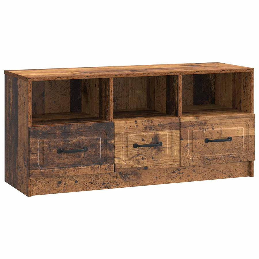 TV-kast met lade Oud hout 102 x 34,5 x 47 cm Bewerkt hout