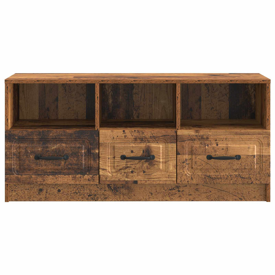 TV-kast met lade Oud hout 102 x 34,5 x 47 cm Bewerkt hout