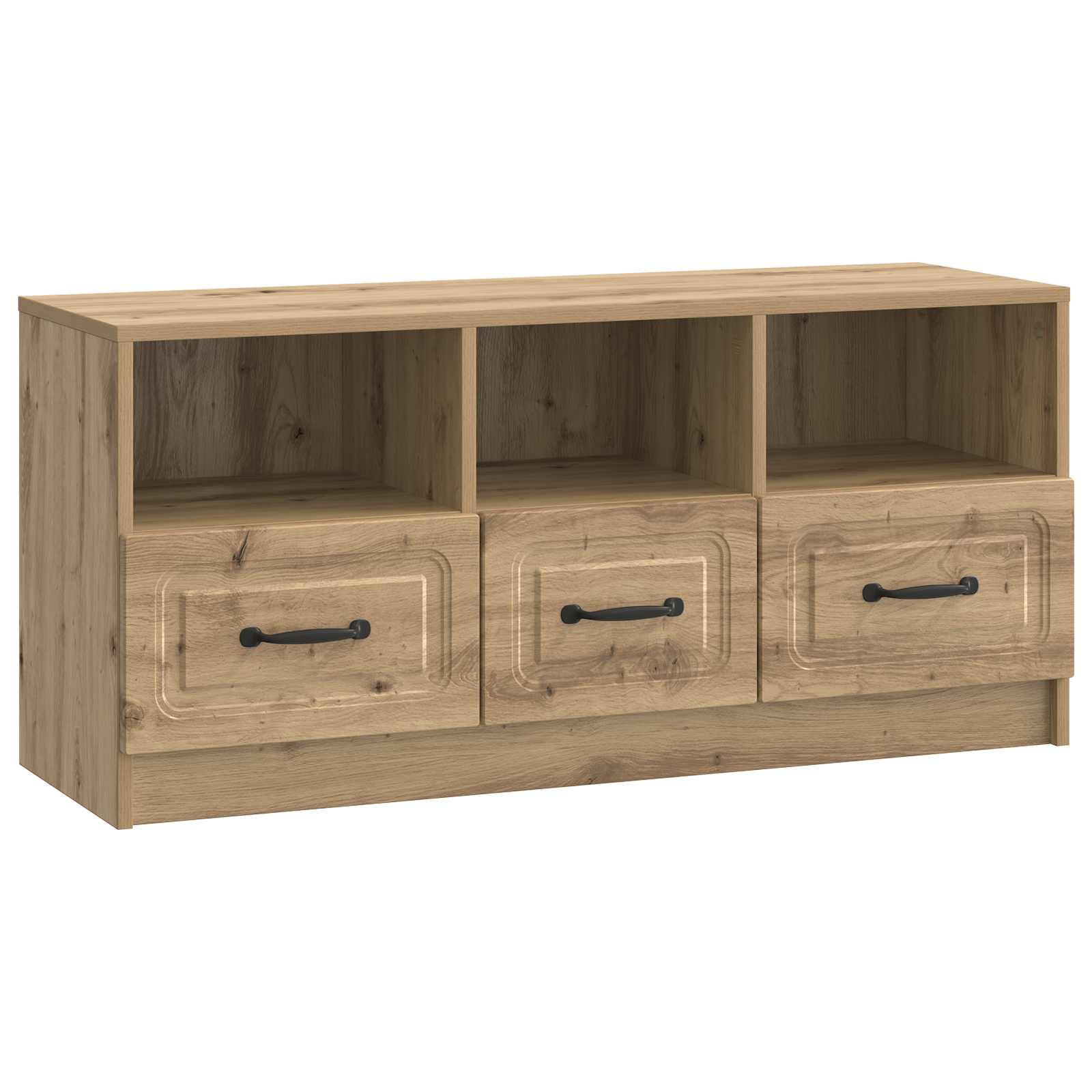 TV-kast Artisanaal eiken 102 x 34,5 x 47 cm Bewerkt hout
