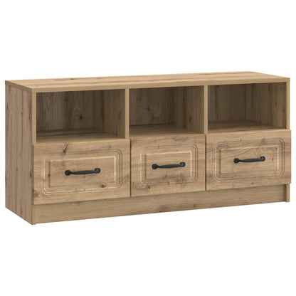 TV-kast Artisanaal eiken 102 x 34,5 x 47 cm Bewerkt hout