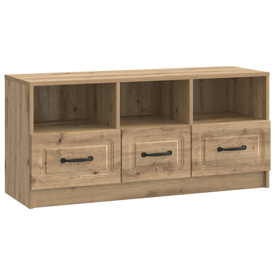 TV-kast Artisanaal eiken 102 x 34,5 x 47 cm Bewerkt hout