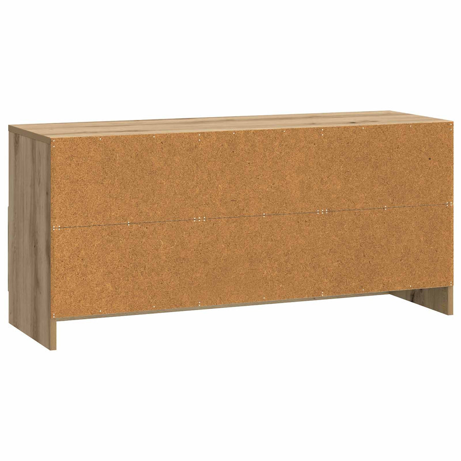 TV-kast Artisanaal eiken 102 x 34,5 x 47 cm Bewerkt hout