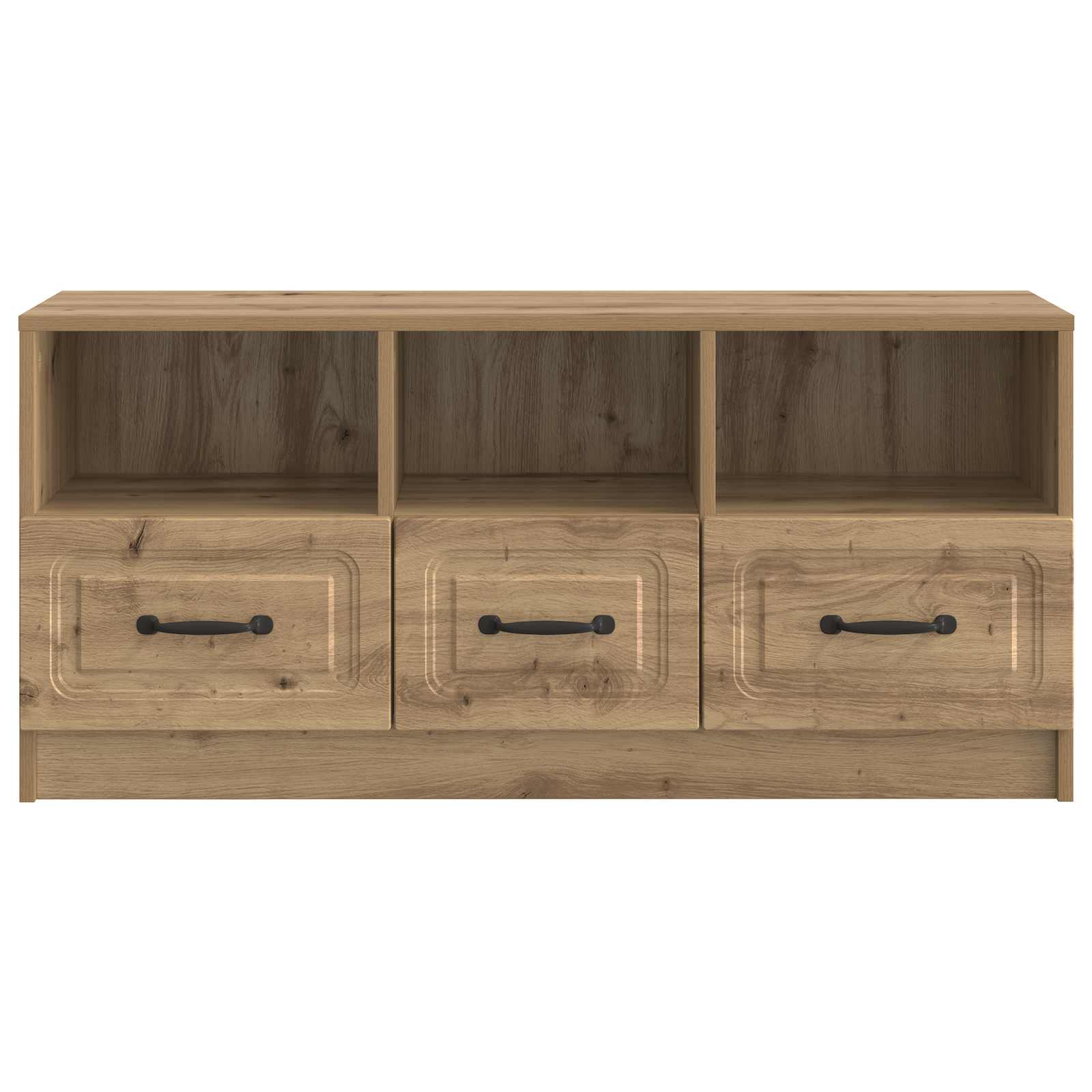 TV-kast Artisanaal eiken 102 x 34,5 x 47 cm Bewerkt hout