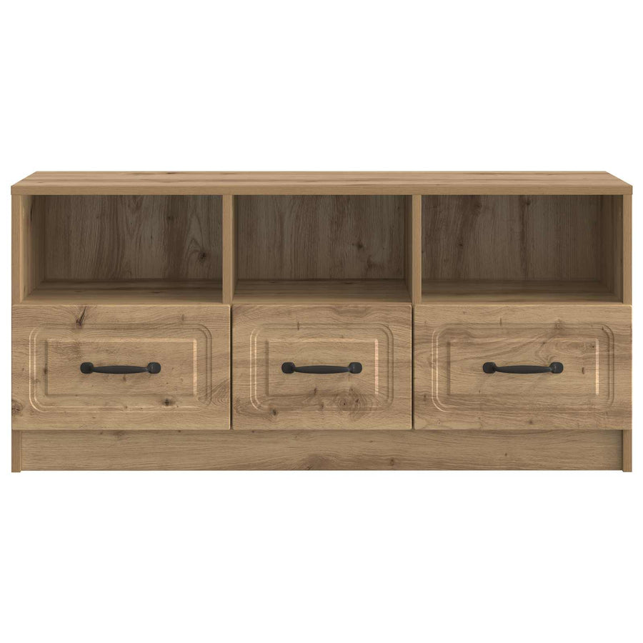 TV-kast Artisanaal eiken 102 x 34,5 x 47 cm Bewerkt hout