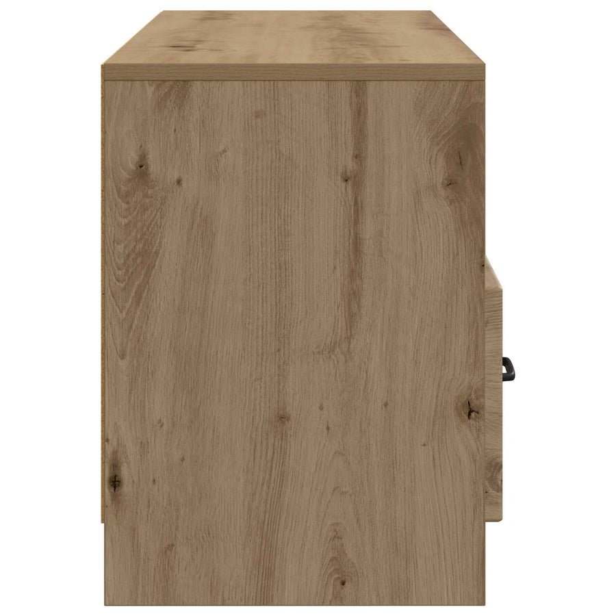 TV-kast Artisanaal eiken 102 x 34,5 x 47 cm Bewerkt hout