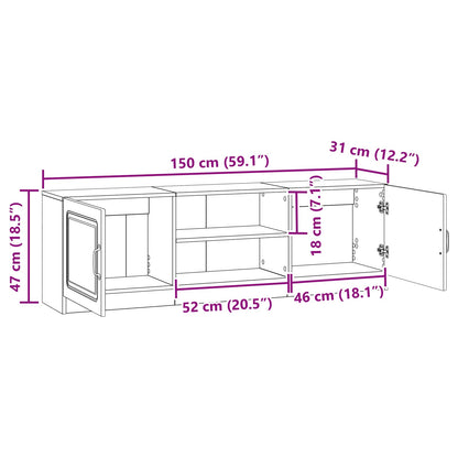 TV-kast Grijs sonoma 150 x 31 x 47 cm Bewerkt hout