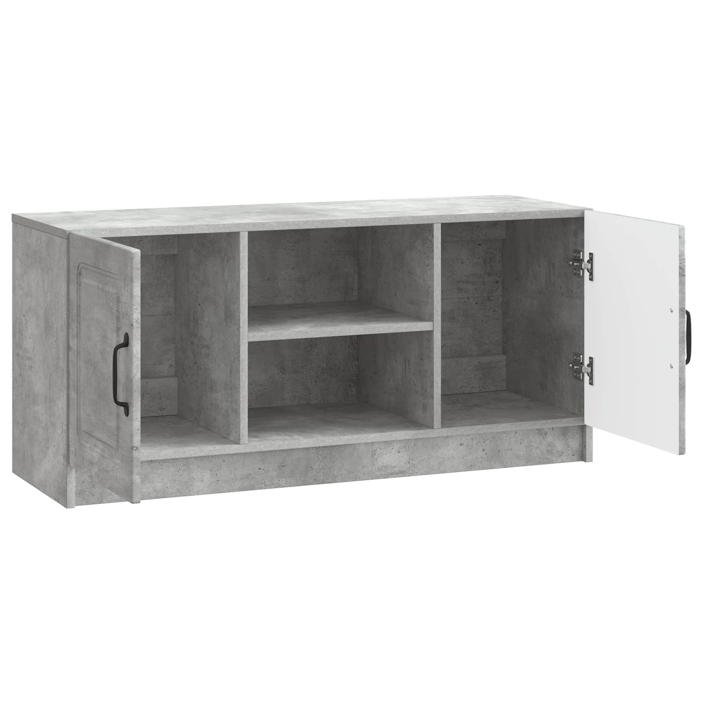 TV-kast Betongrijs 102 x 34,5 x 47 cm Bewerkt hout