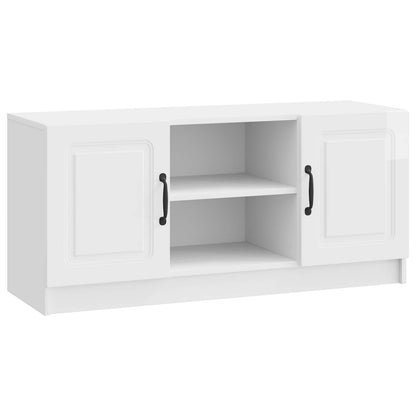TV-kast Hoogglans Wit 102 x 34,5 x 47 cm Bewerkt hout