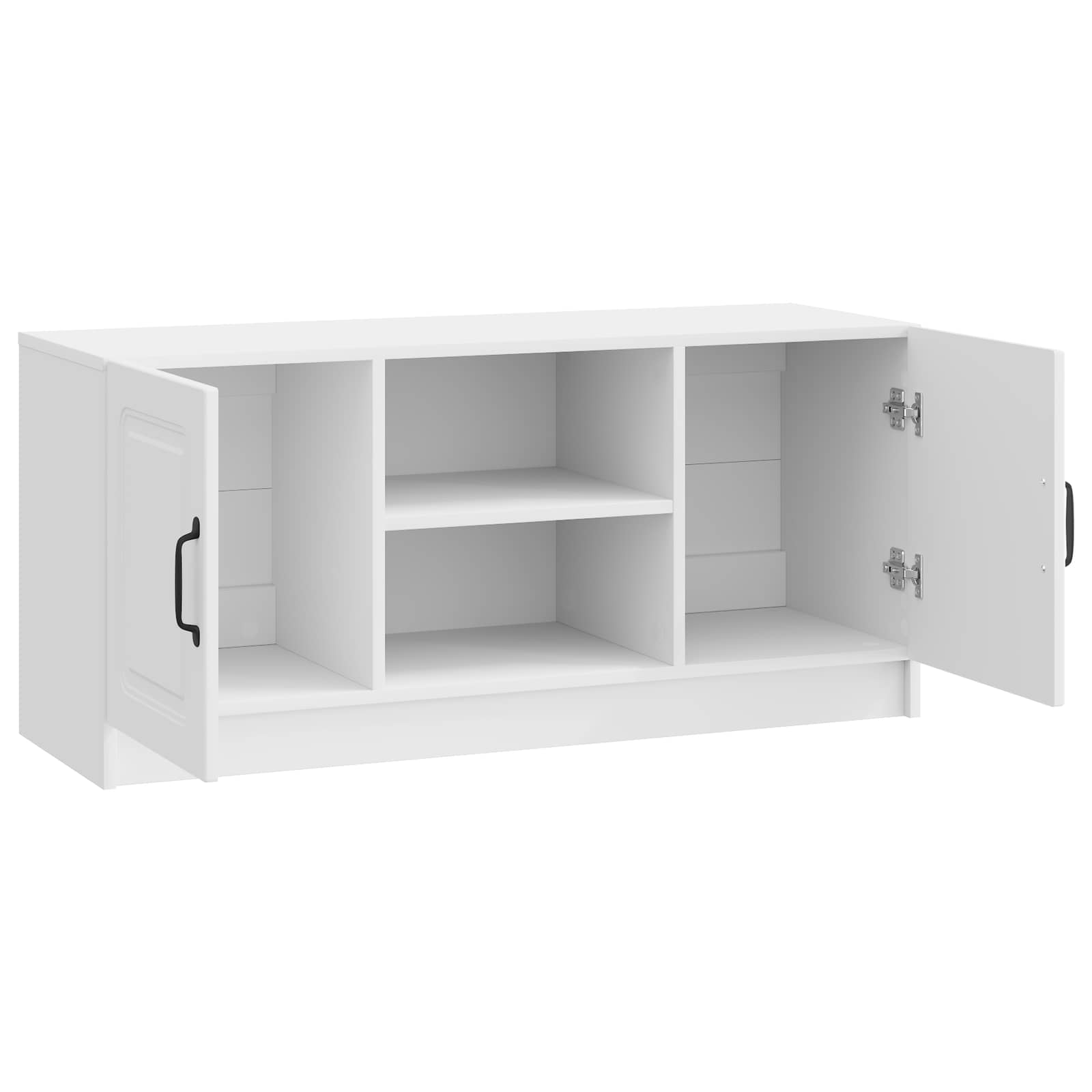 TV-kast Hoogglans Wit 102 x 34,5 x 47 cm Bewerkt hout