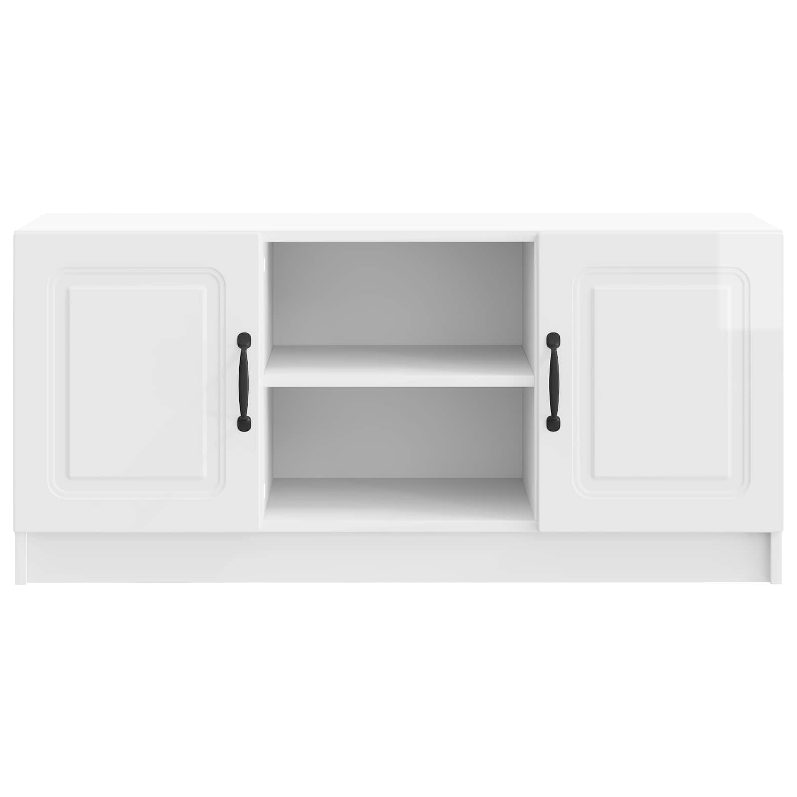 TV-kast Hoogglans Wit 102 x 34,5 x 47 cm Bewerkt hout