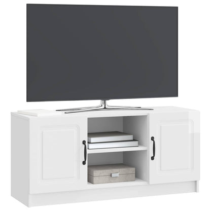TV-kast Hoogglans Wit 102 x 34,5 x 47 cm Bewerkt hout