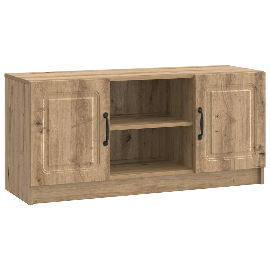 TV-kast Artisanaal eiken 102 x 34,5 x 47 cm Bewerkt hout