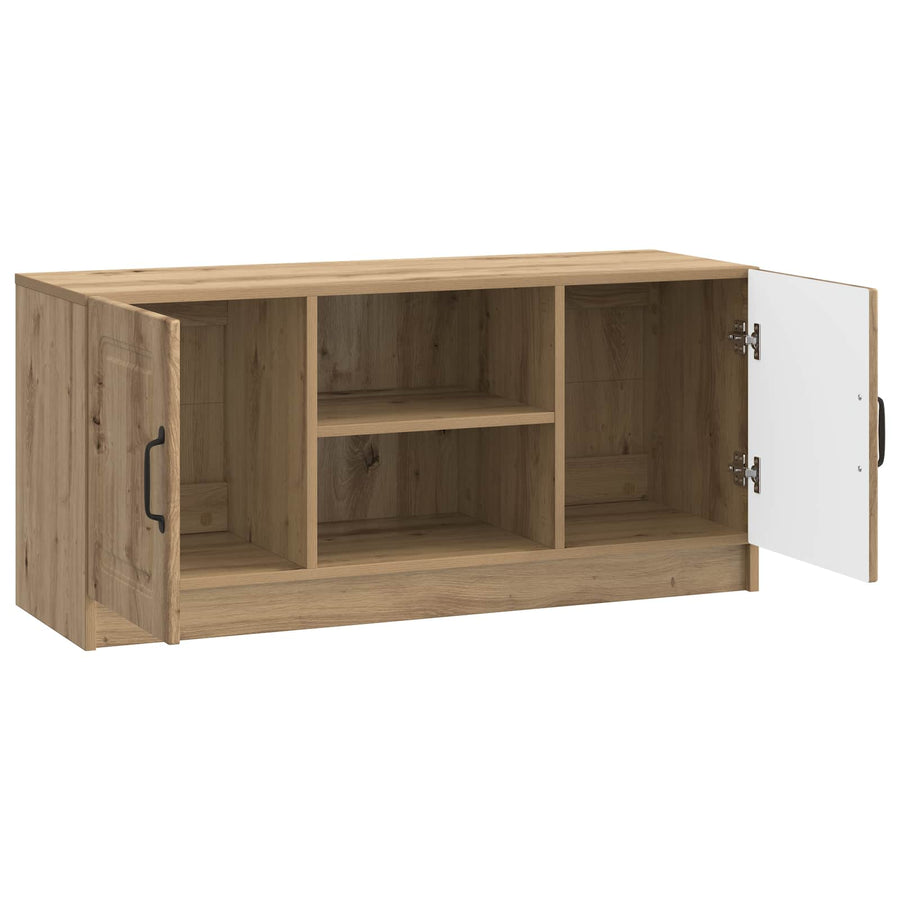 TV-kast Artisanaal eiken 102 x 34,5 x 47 cm Bewerkt hout