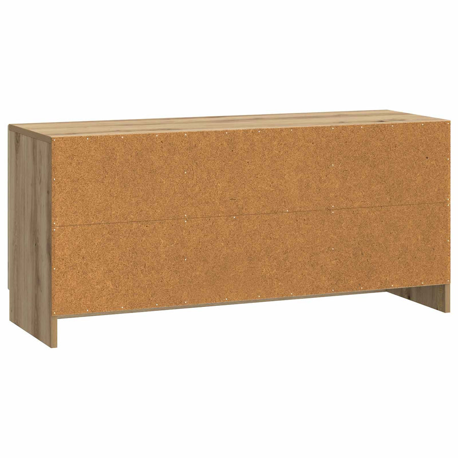 TV-kast Artisanaal eiken 102 x 34,5 x 47 cm Bewerkt hout