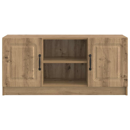 TV-kast Artisanaal eiken 102 x 34,5 x 47 cm Bewerkt hout
