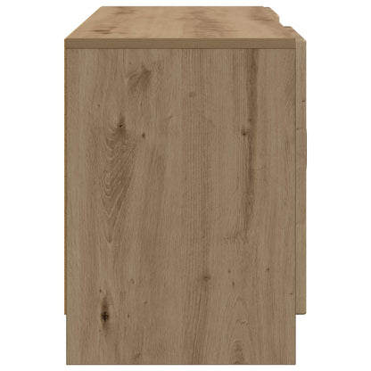 TV-kast Artisanaal eiken 102 x 34,5 x 47 cm Bewerkt hout