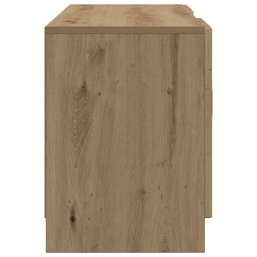 TV-kast Artisanaal eiken 102 x 34,5 x 47 cm Bewerkt hout