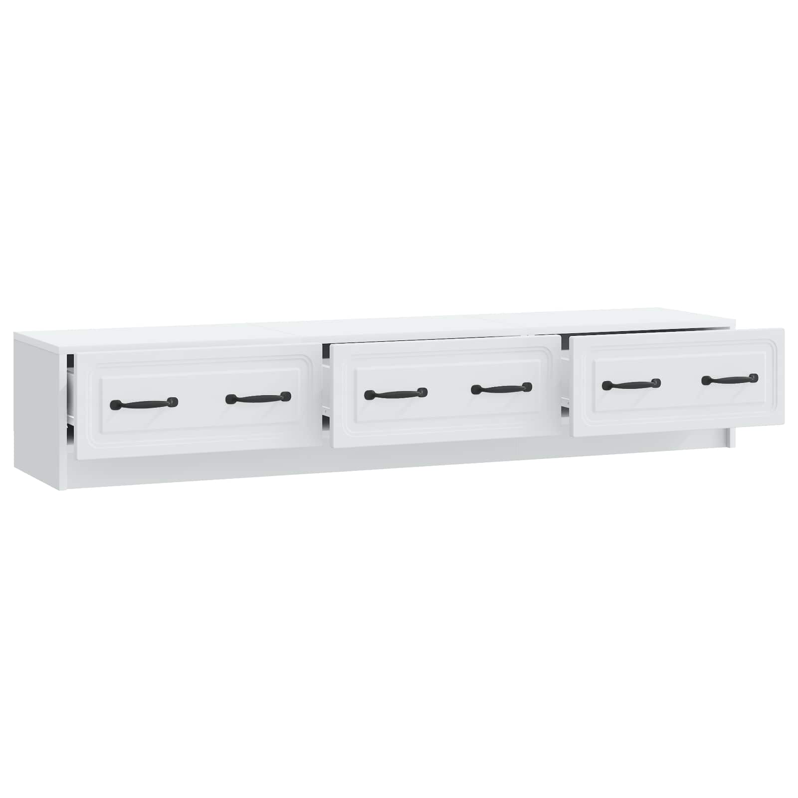 TV-kast met lade Wit 147 x 34,5 x 27 cm Bewerkt hout