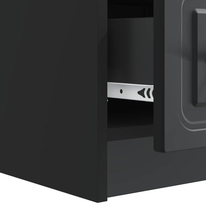 TV-kast met lade Zwart 147 x 34,5 x 27 cm Bewerkt hout