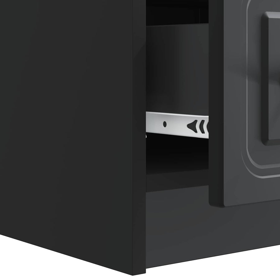 TV-kast met lade Zwart 147 x 34,5 x 27 cm Bewerkt hout