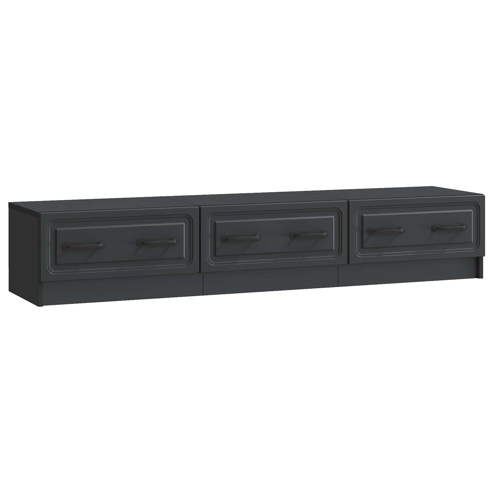TV-kast met lade Zwart 147 x 34,5 x 27 cm Bewerkt hout