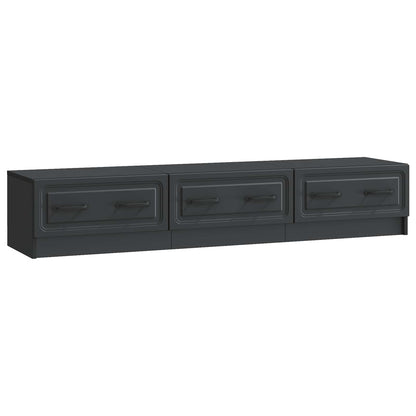 TV-kast met lade Zwart 147 x 34,5 x 27 cm Bewerkt hout