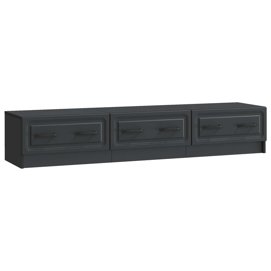 TV-kast met lade Zwart 147 x 34,5 x 27 cm Bewerkt hout