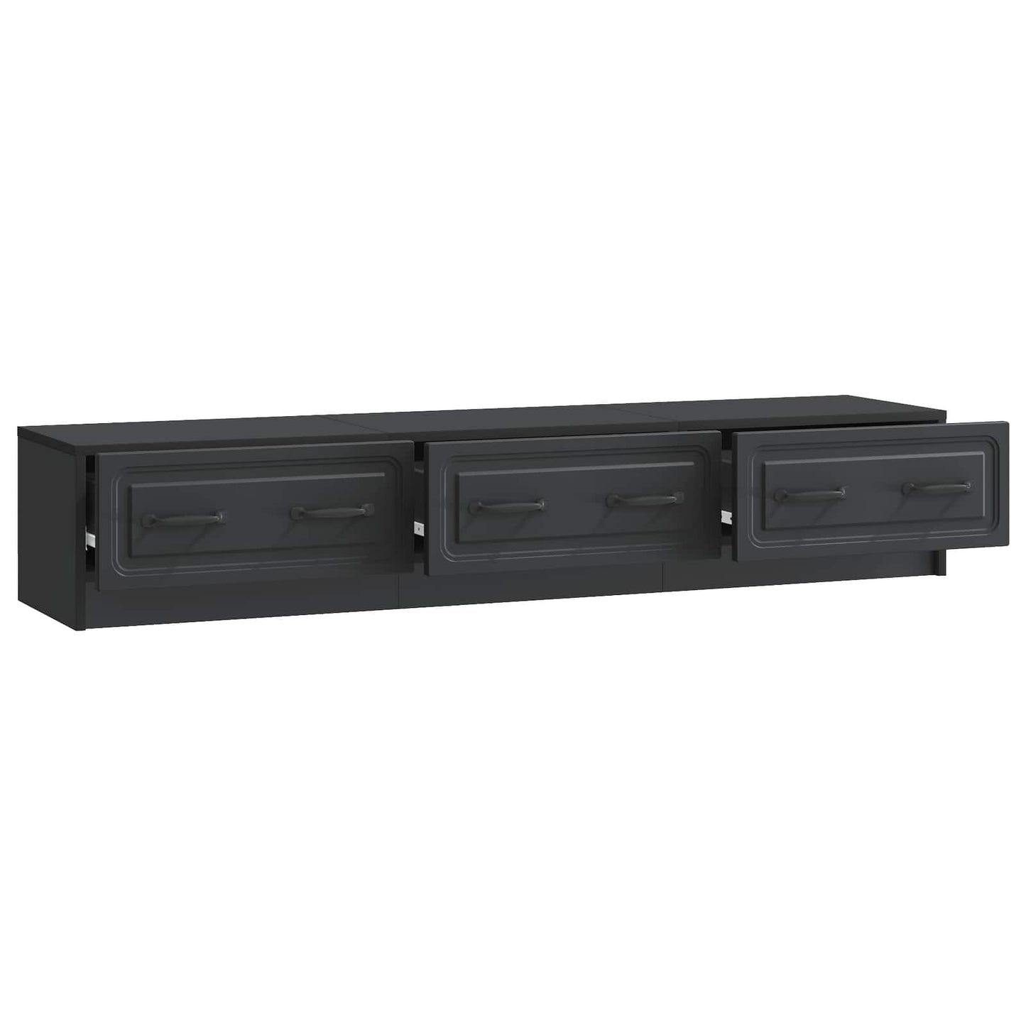 TV-kast met lade Zwart 147 x 34,5 x 27 cm Bewerkt hout