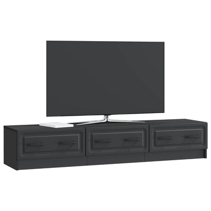 TV-kast met lade Zwart 147 x 34,5 x 27 cm Bewerkt hout
