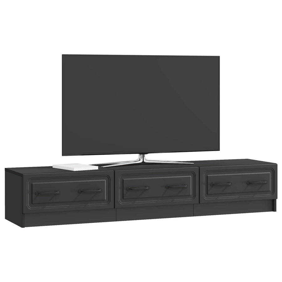 TV-kast met lade Zwart 147 x 34,5 x 27 cm Bewerkt hout