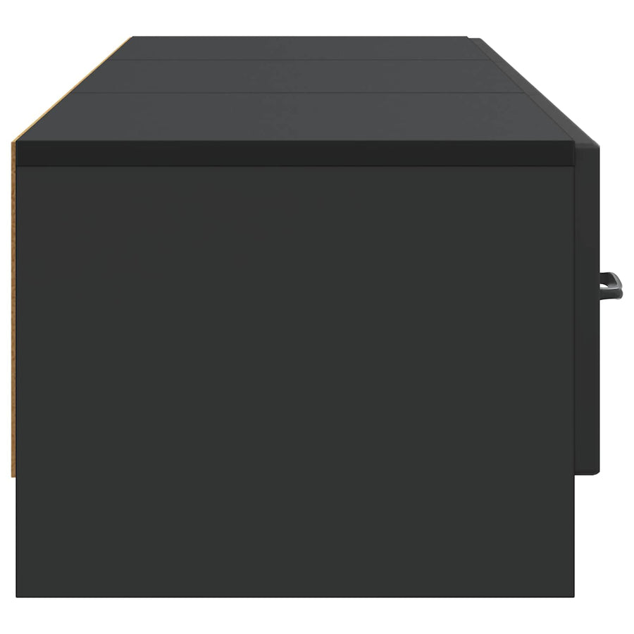 TV-kast met lade Zwart 147 x 34,5 x 27 cm Bewerkt hout