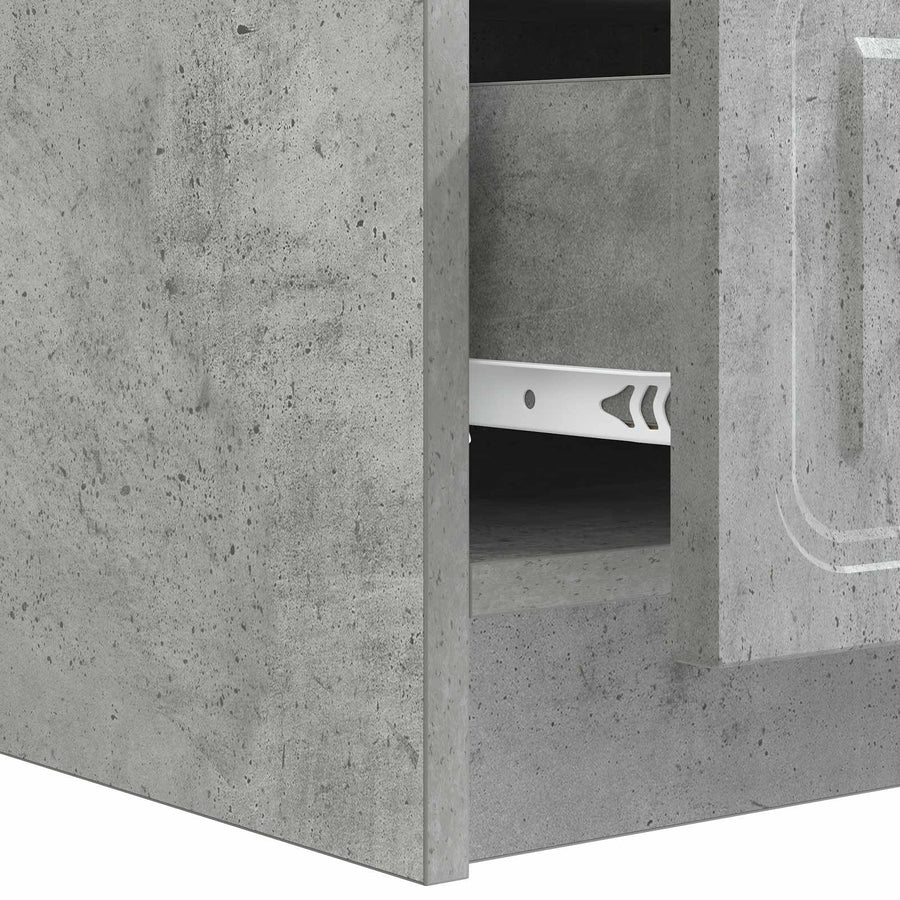 TV-kast met lade Betongrijs 147 x 34,5 x 27 cm Bewerkt hout
