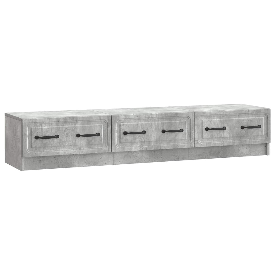 TV-kast met lade Betongrijs 147 x 34,5 x 27 cm Bewerkt hout